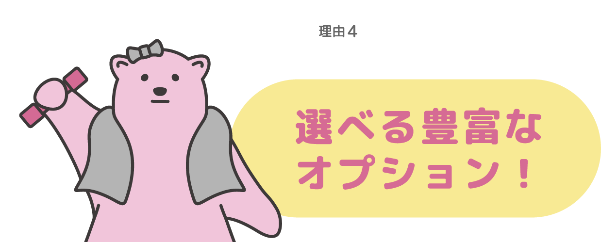 理由4.選べる豊富なオプション！
