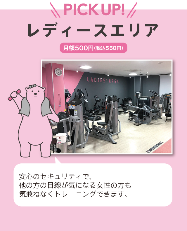 レディースエリア 月額500円(税込550円)